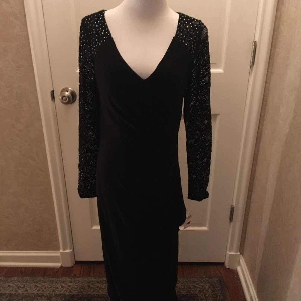 NWT - Alex Evenings long dress with sequin sleeves